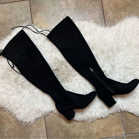 Gianni Bini Stretch Knee High Black fall & winter suede style Boots 6.5 - Picture 10 of 16